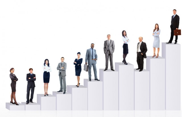 Business people team and diagram. Isolated over white background