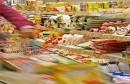 Grande distribution, course d'alimentation au supermarche