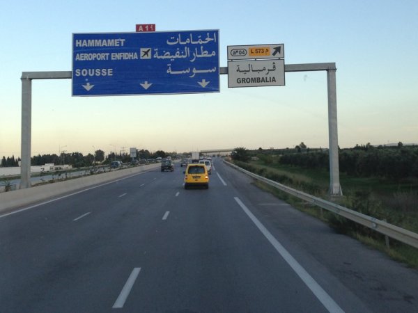Autoroute A1 en direction de Sousse